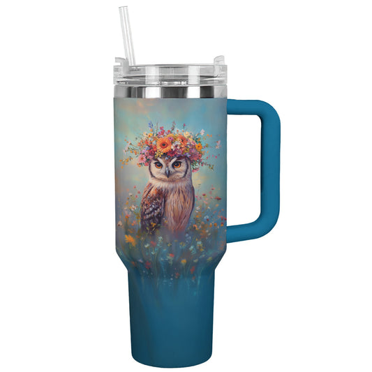 Ceeprints Tumbler Flower Crown Owl