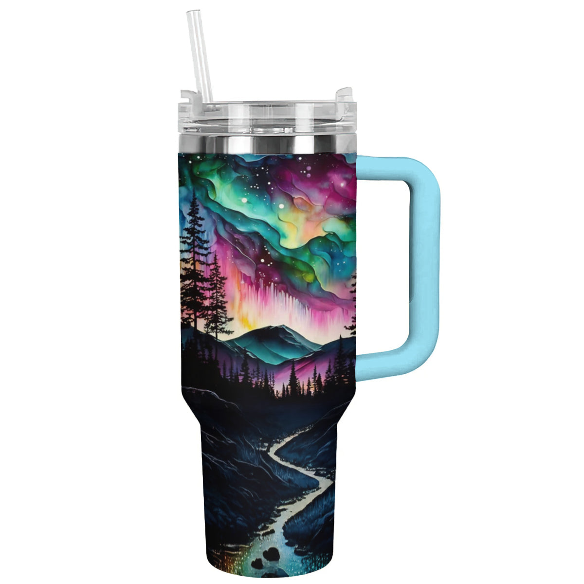 Ceeprints Tumbler Alcohol Ink Northern Lights