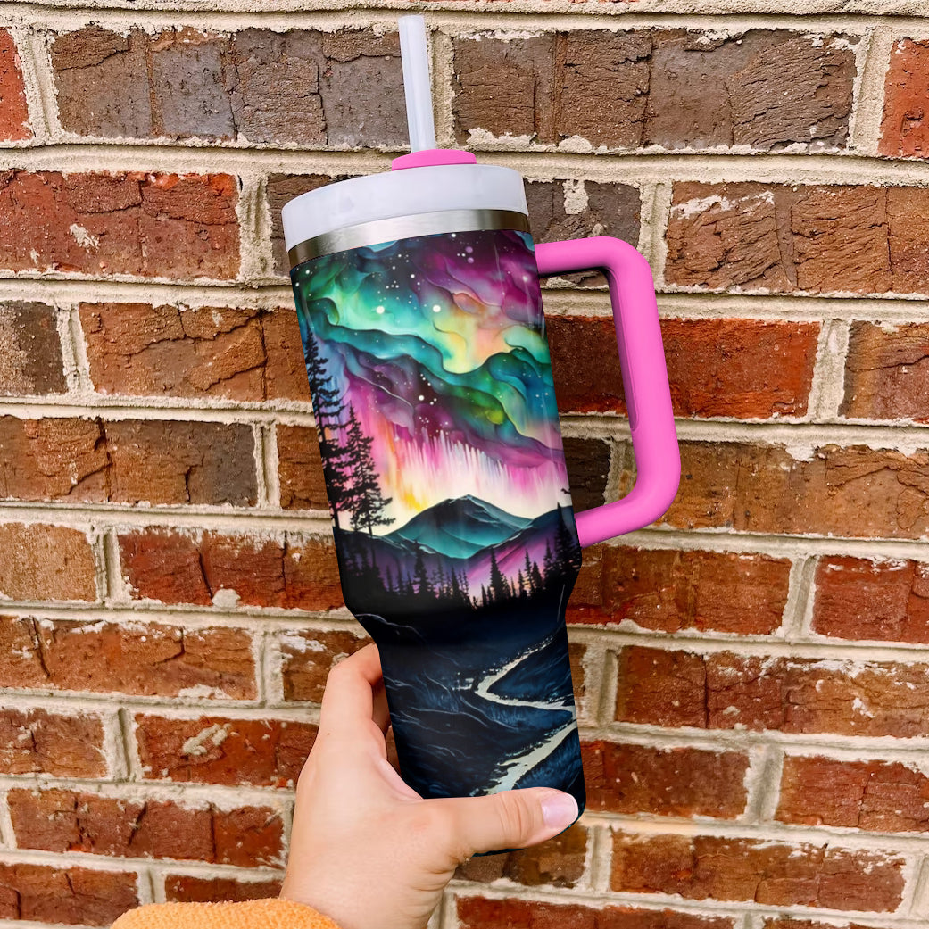 Ceeprints Tumbler Alcohol Ink Northern Lights