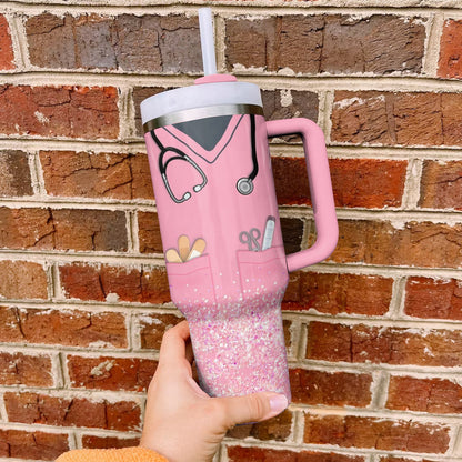 Ceeprints Tumbler Glitter Nurse Vibes