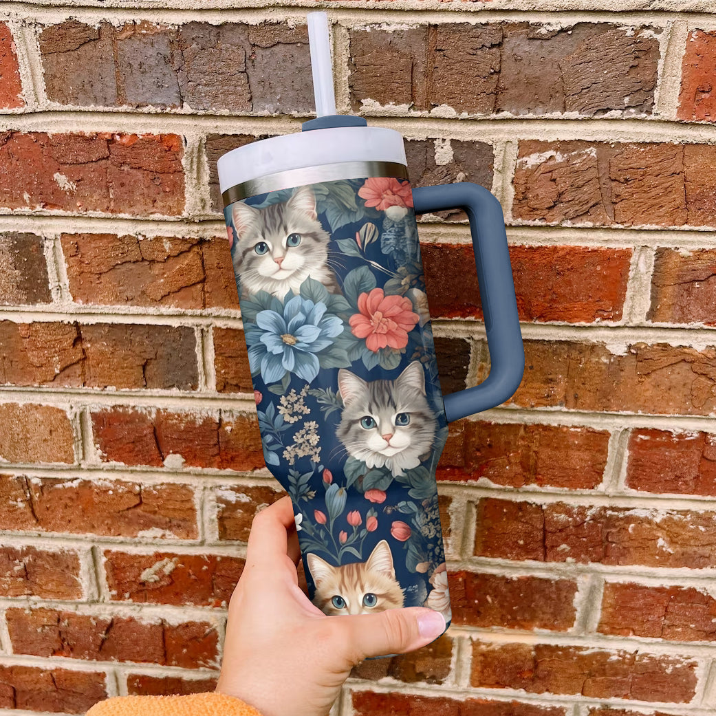 Ceeprints Tumbler Feline Blooms