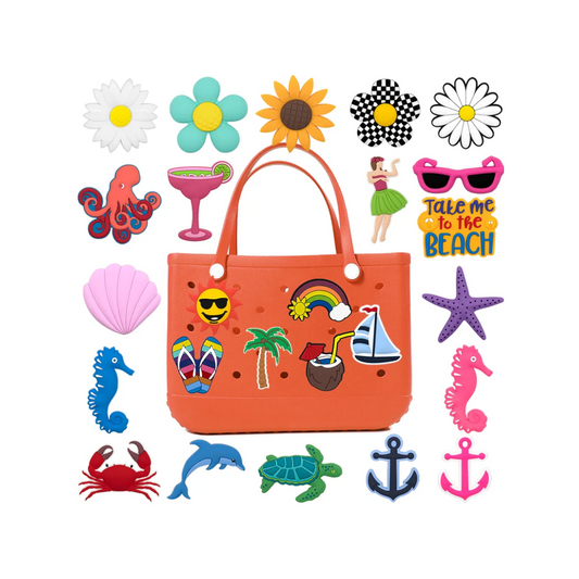 1PC Beach Style Bag Charm – Marine Animal, Coconut & Sailboat Decor