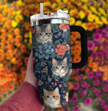 Ceeprints Tumbler Feline Blooms