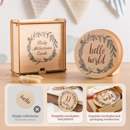 Ceeprints® 8Pcs Wooden Baby Milestone Cards
