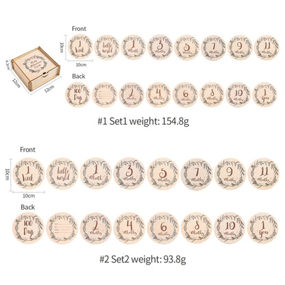 Ceeprints® 8Pcs Wooden Baby Milestone Cards