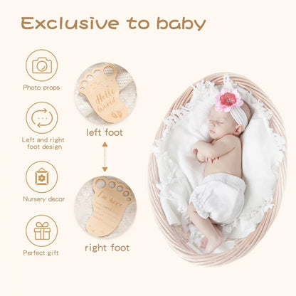 Ceeprints® Baby Footprint Wooden Milestone