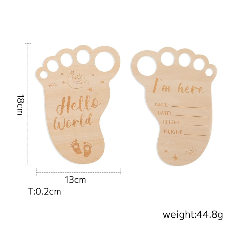 Ceeprints® Baby Footprint Wooden Milestone