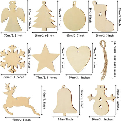 Ceeprints® DIY Set Wooden Christmas Ornaments Unfinished