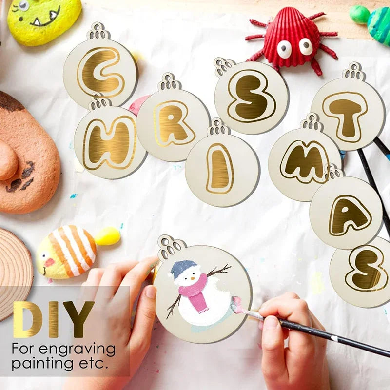 Ceeprints® DIY Set Wooden Christmas Ornaments Unfinished
