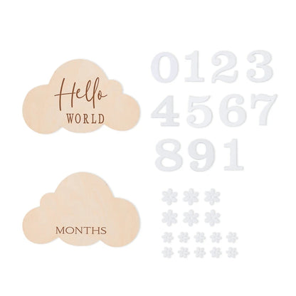 Ceeprints® Set Wooden Baby Month Milestone Card