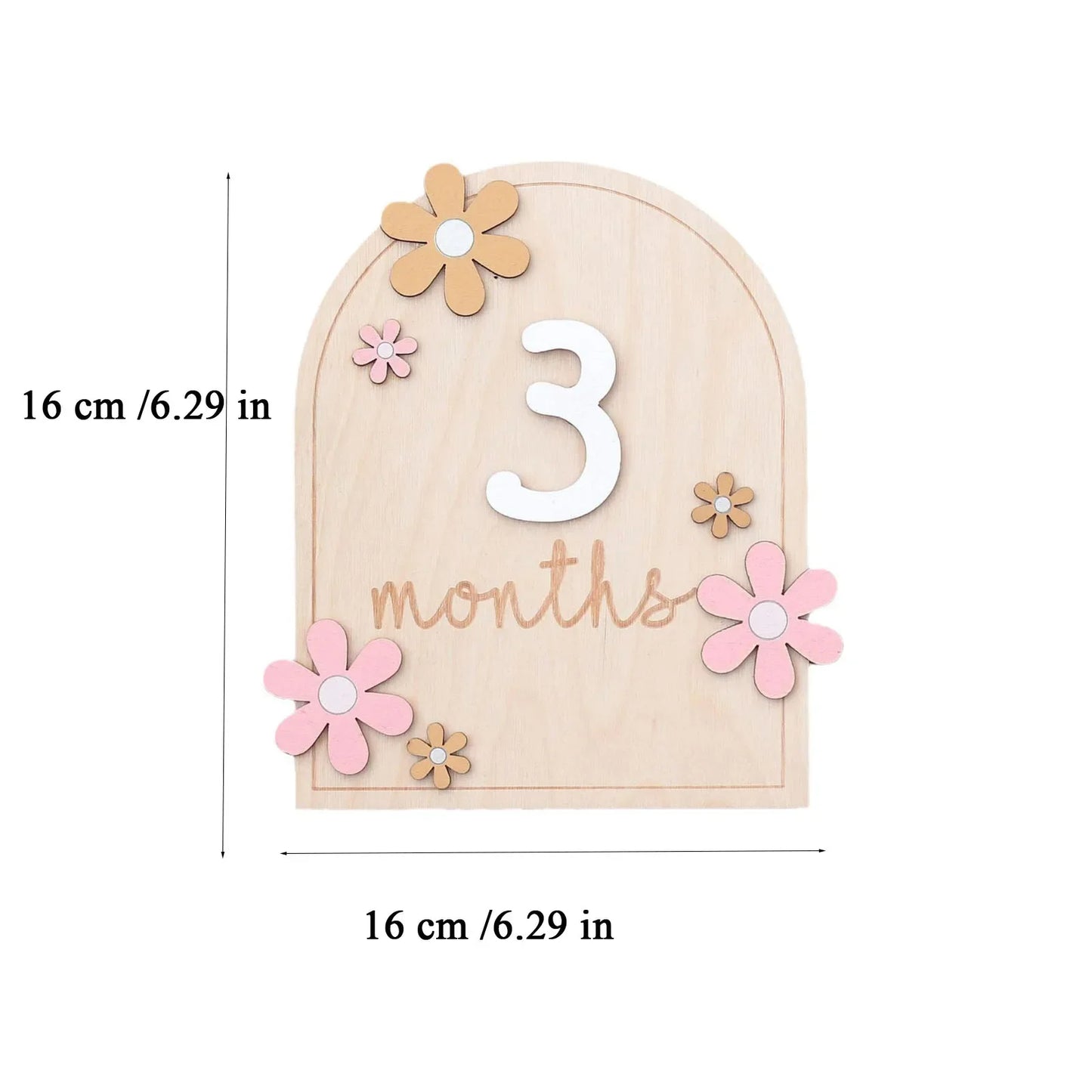 Ceeprints® Set Wooden Baby Month Cards Newborn Milestone