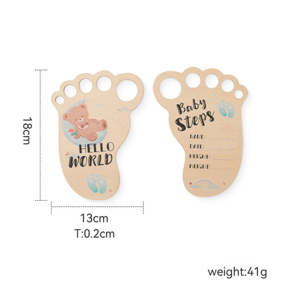 Ceeprints® Baby Footprint Wooden Milestone