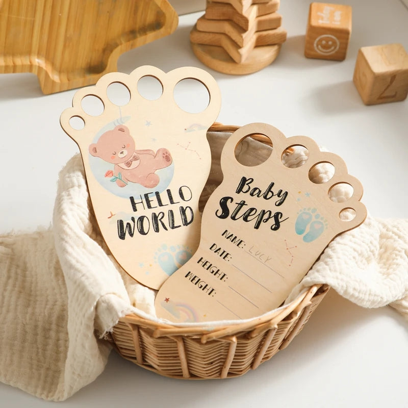 Ceeprints® Baby Footprint Wooden Milestone