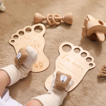 Ceeprints® Baby Footprint Wooden Milestone