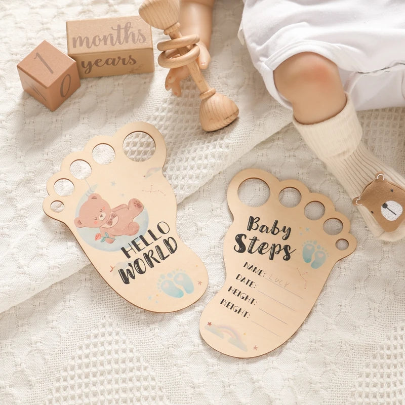 Ceeprints® Baby Footprint Wooden Milestone