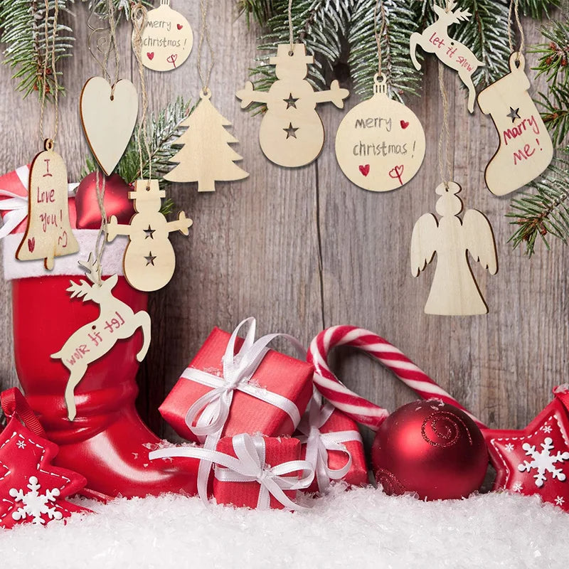 Ceeprints® DIY Set Wooden Christmas Ornaments Unfinished