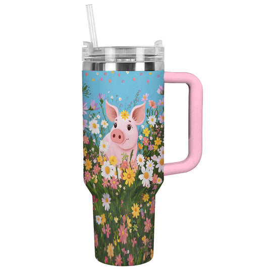 Ceeprints Tumbler Piggy Blooms