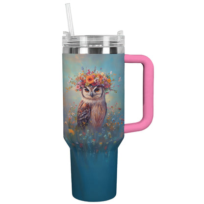 Ceeprints Tumbler Flower Crown Owl