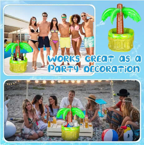 Inflatable Palm Tree Ice Bucket – Fun Party Drink Cooler