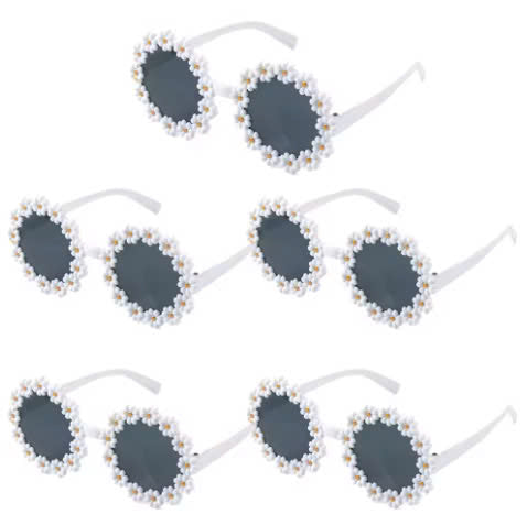 Ceeprints 5PCS Daisy Flower Sunglasses – Fun Party Photo Props